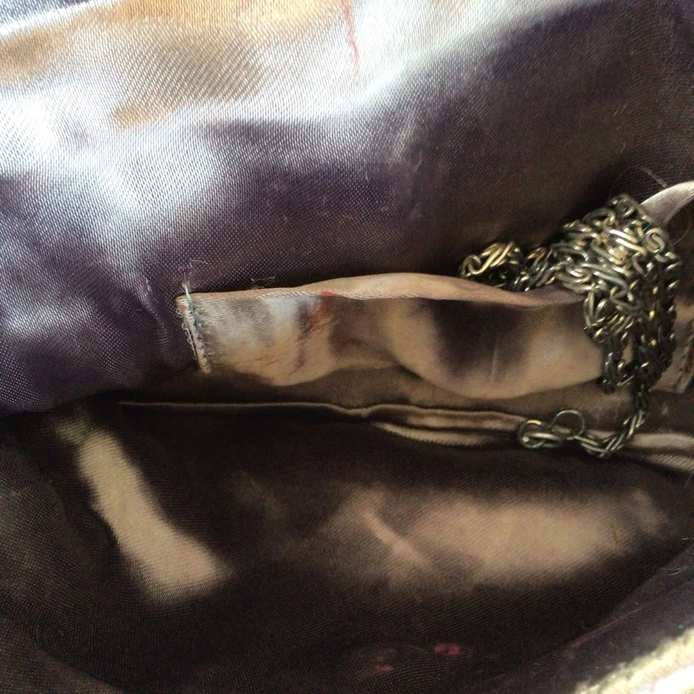 Elegant Gold/Slate Beaded Clutch Bag